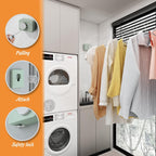 Retractable Clothesline Indoor, Non-Sagging Clothes Line Retracting Outdoors, Wall Mounted Clothes Line Outdoors Set,13.8 Ft Heavy-Duty Retractable Laundry Line,Light Green