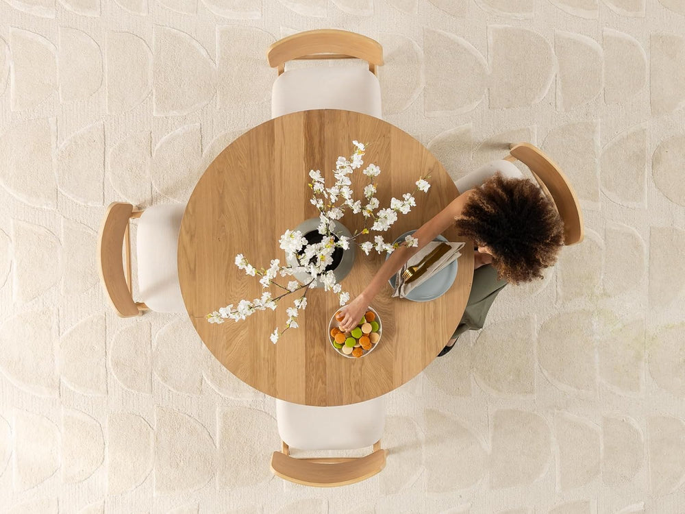 Transformer Table - Solid Wood Extendable Round Dining Table Set with 6 Chair...
