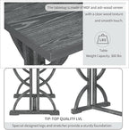 HomSof 6-Piece Retro Rectangular Dining Table Set, Table with Unique Legs and 4 Upholstered Chairs & 1 Bench for Dining Room and Kitchen, Gray Wash