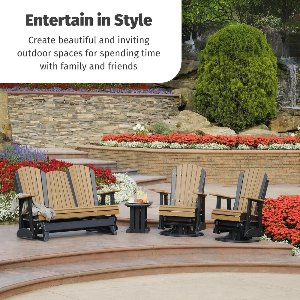 LuxCraft 2' Adirondack Outdoor Swivel Glider Chair, Patio Gliding Rocker,...