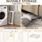 Collapsible Laundry Drying Rack for Small Apartment,35 lbs Carbon Steel with Reinforced Joints, Adjustable Space Saving Indoor Outdoor Rack, No Tools, 17.7"-29" W x 12" D x 35.5" H, White