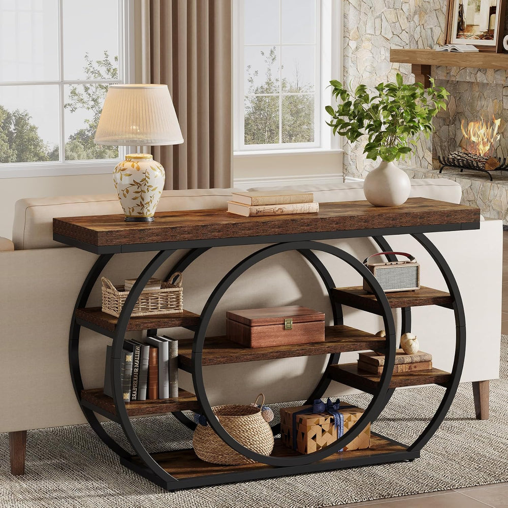 Tribesigns 47" Console Table for Living Room, 5-Tier Industrial Entryway...