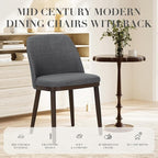 COLAMY Upholstered Dining Chairs Set of 6, Modern Kitchen Chairs with Back, Wood Side Dining Room Chairs for Kitchen, Dining Room, Restaurant, Light Grey