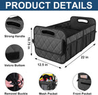 Deosk Car Trunk Organizer for SUV, Car Organizers and Storage with 6 Pocket, Car Accessories for Women/Men 50L Waterproof Polyester Trunk Organizer(Medium,Charcoal)