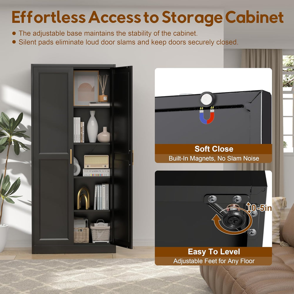 UNICOLY 71" Kitchen Pantry Cabinet, Pantry Storage Cabinet with Doors an...