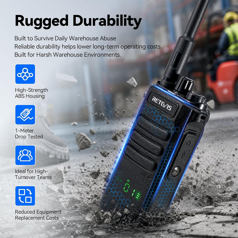 Retevis RT86 2 Way Radio Long Range with 6 Way Charger for Warehouse,6Pack