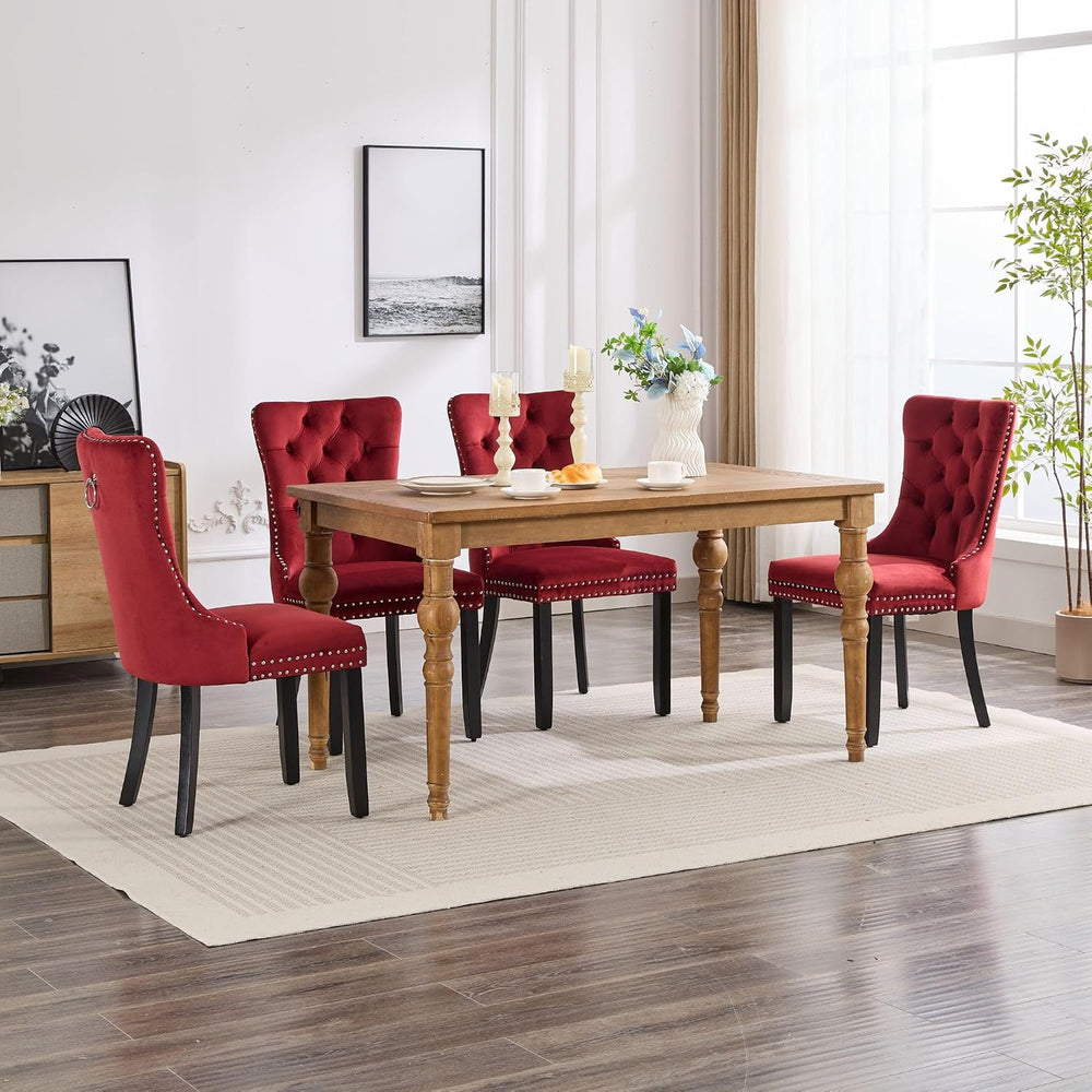 KEIKI Tufted Dining Room Chairs Set of 2, Velvet Kitchen Nailhead Trim Chairs...
