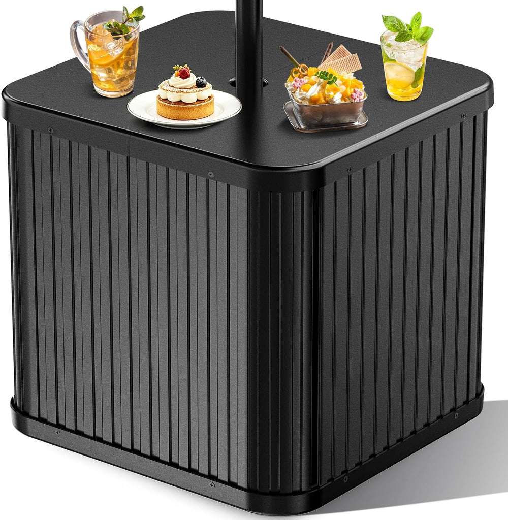Umbrella Side Table- Outdoor Patio Table with Umbrella Hole | Umbrella Base H...