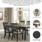 Signature Design by Ashley Tyler Creek Dining Room Upholstered Side Chair, 2 Count, Solid Wood, 19.25" H, Black and Grayish Black