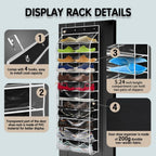 Over The Door Shoe Organizer with 12 Large Breathable Pockets - Heavy Duty Hanging Storage for Adult, Kids & Baby Shoes - Black