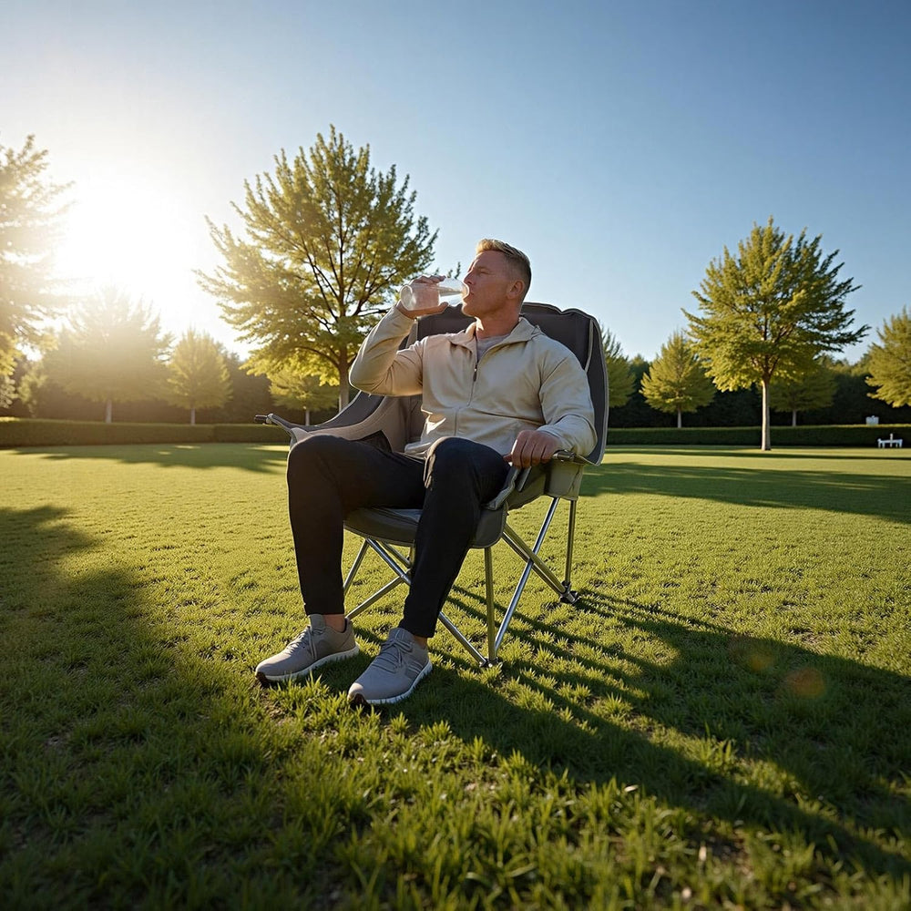 VEVOR Oversized Camping Chairs, 450 lbs Heavy Duty Support, Portable Padded F...