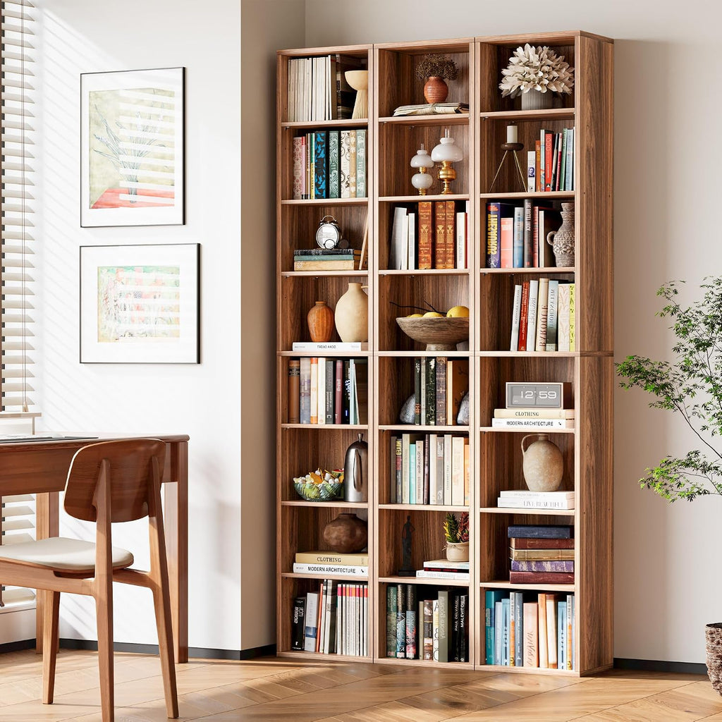 IRONCK Tall Narrow Bookshelf 8 Tiers, Compact Corner Bookcase, Floor Standing Display Storage Shelves 71 in Tall, Easy to Match for Living Room, Office, Study, Bedroom