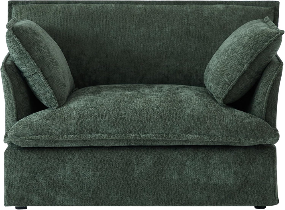 ERYE 47" Chenille Upholstered Accent Chair Wide Seat Armchair for Living...