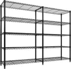 5 Tier Storage Shelving Unit Metal Shelves 70" W Wire Shelving, 70" H L-Shaped Pantry Shelves Kitchen Storage Shelves for Home Commercial Garage Heavy Duty, 70.8" H x 70.4" W x 15.7" D