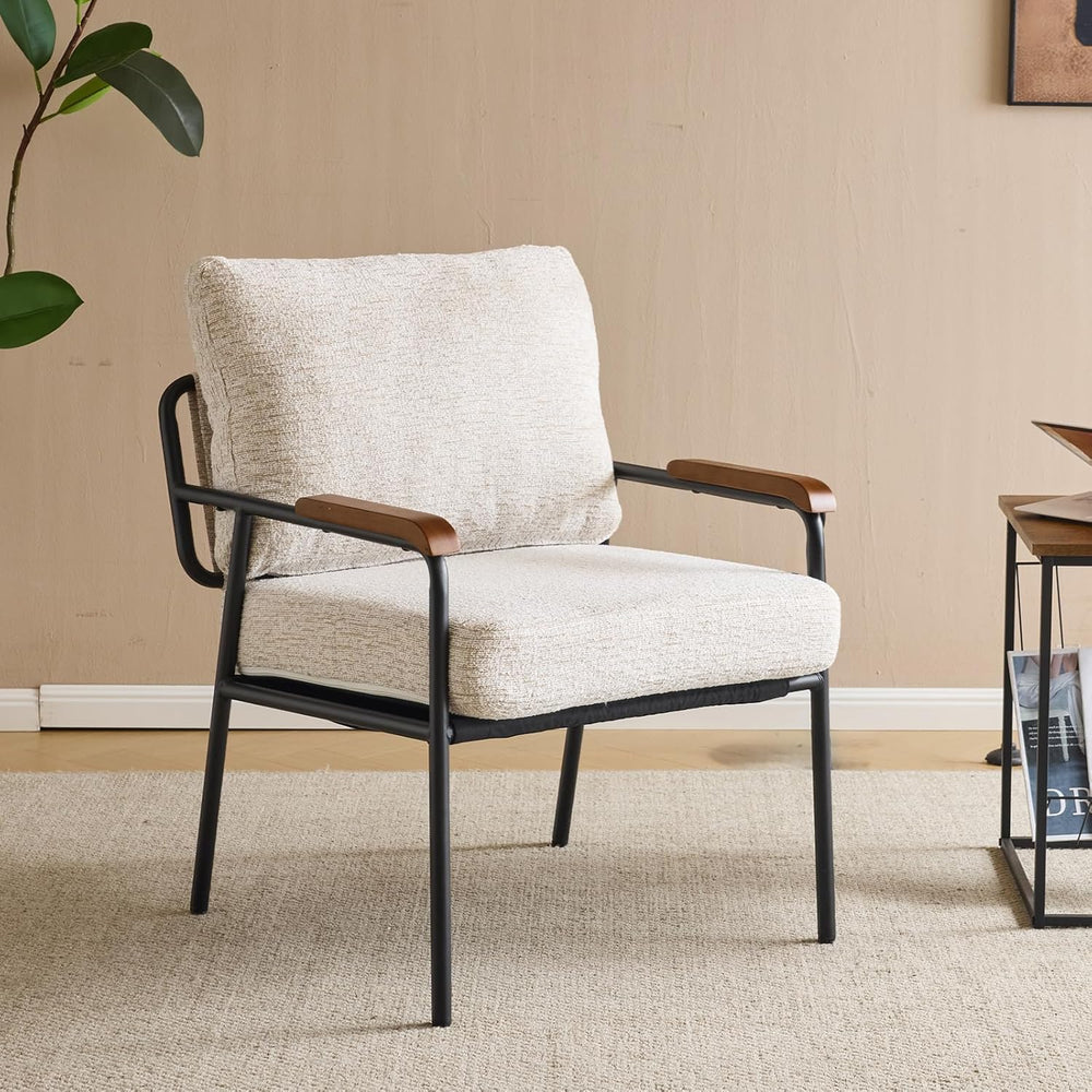 VINGLI Mid-Century Modern Accent Armchiar for Small Space, Small Comfy Uphols...
