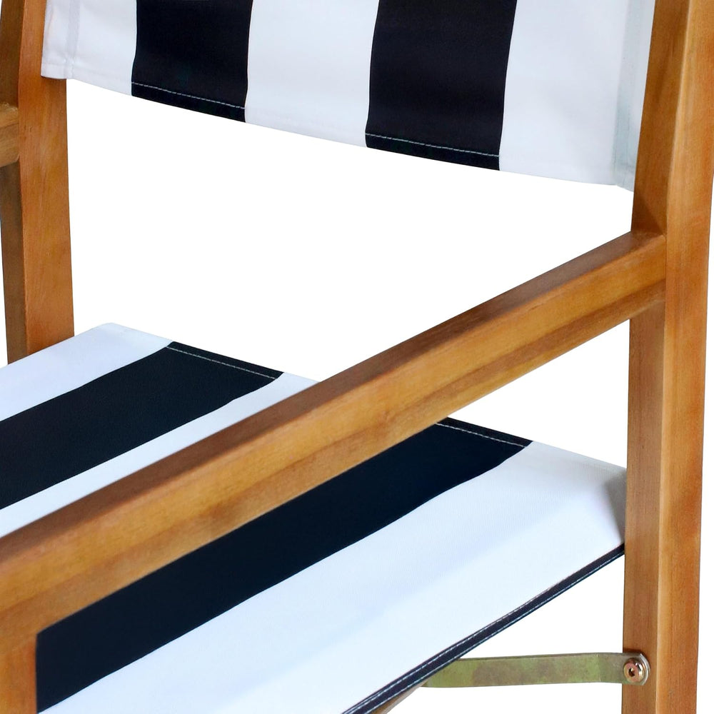 JONATHAN Y Cukor Acacia Wood Folding Director Chair Set of 2 White/Charcoal