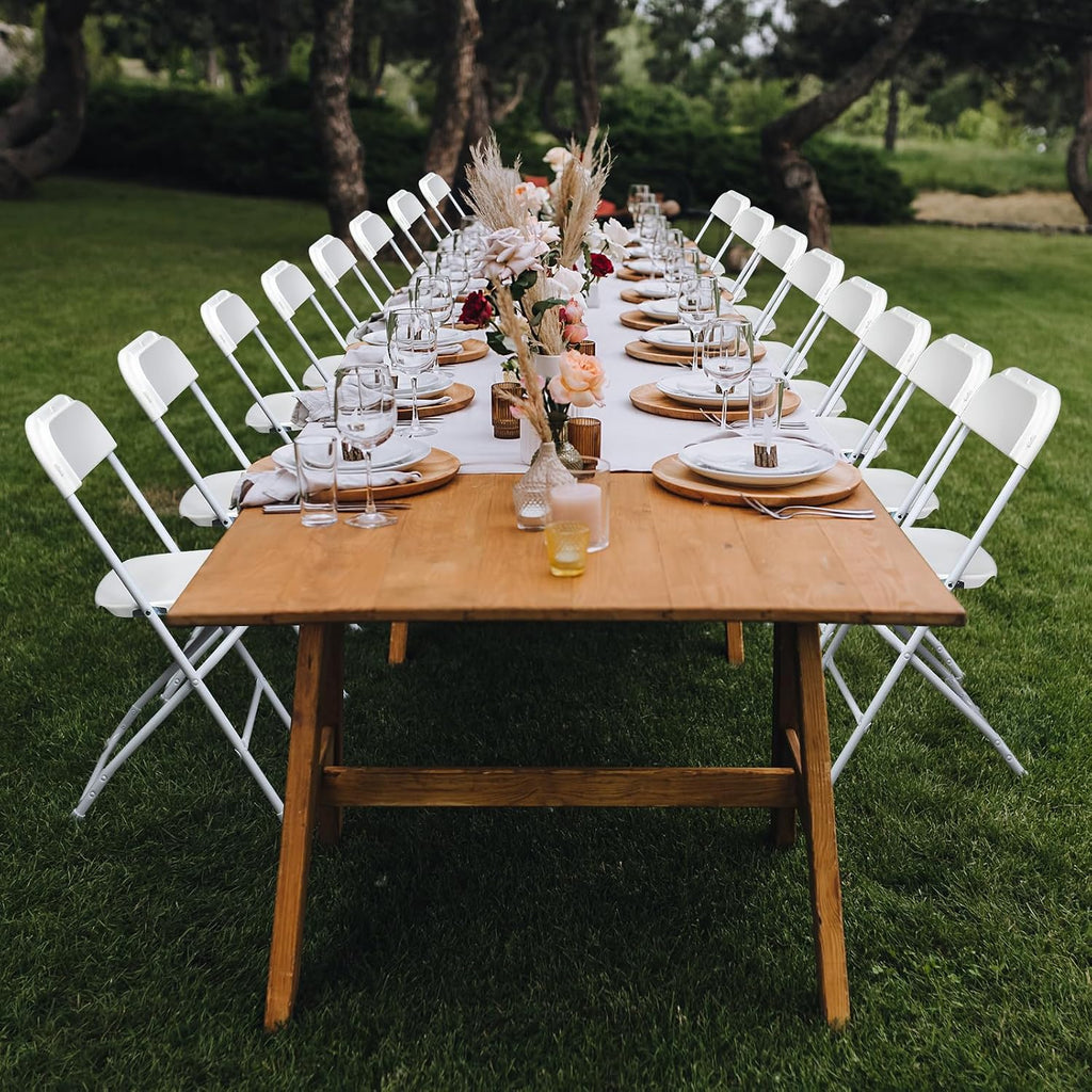 100pcs Folding Chair, Plastic Chairs with 330-Pound Capacity, Easy to Fold and Store Suitable for Indoor & Outdoor, Wedding, Party, Restaurant, Meeting Room, Patio and Garden, White