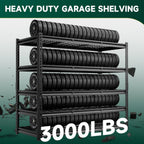 5-Tier 60" W X 24" D X 72" H Storage Shelves 3000LBS Garage Shelving Metal Storage Racks and Shelving Adjustable Heavy Duty Shelf Units for Basement Industrial(Black)