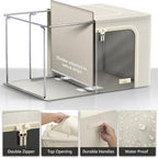 Sorbus Storage Bins with Divided Interior - Large Stackable & Foldable Organizer Containers with Metal Frame, Oxford Fabric, Large Window & Carry Handles - Organization for Bedroom, Linens & Clothes