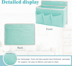 2-Pack Wall Hanging Organizer Bag/Hanging Baskets with Large Mesh Compartment & 3 Pockets，Over the Door Organizer Space Saving Storage for Bedroom,RV Camper, Closet (Green -2 Pack)