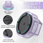 YINGHUA Metal Mesh Desk Organizer with 5 Compartments and Rotating Pencil Holder Pen and Stationery Organizer for Office Home School Anti Slip Base Purple
