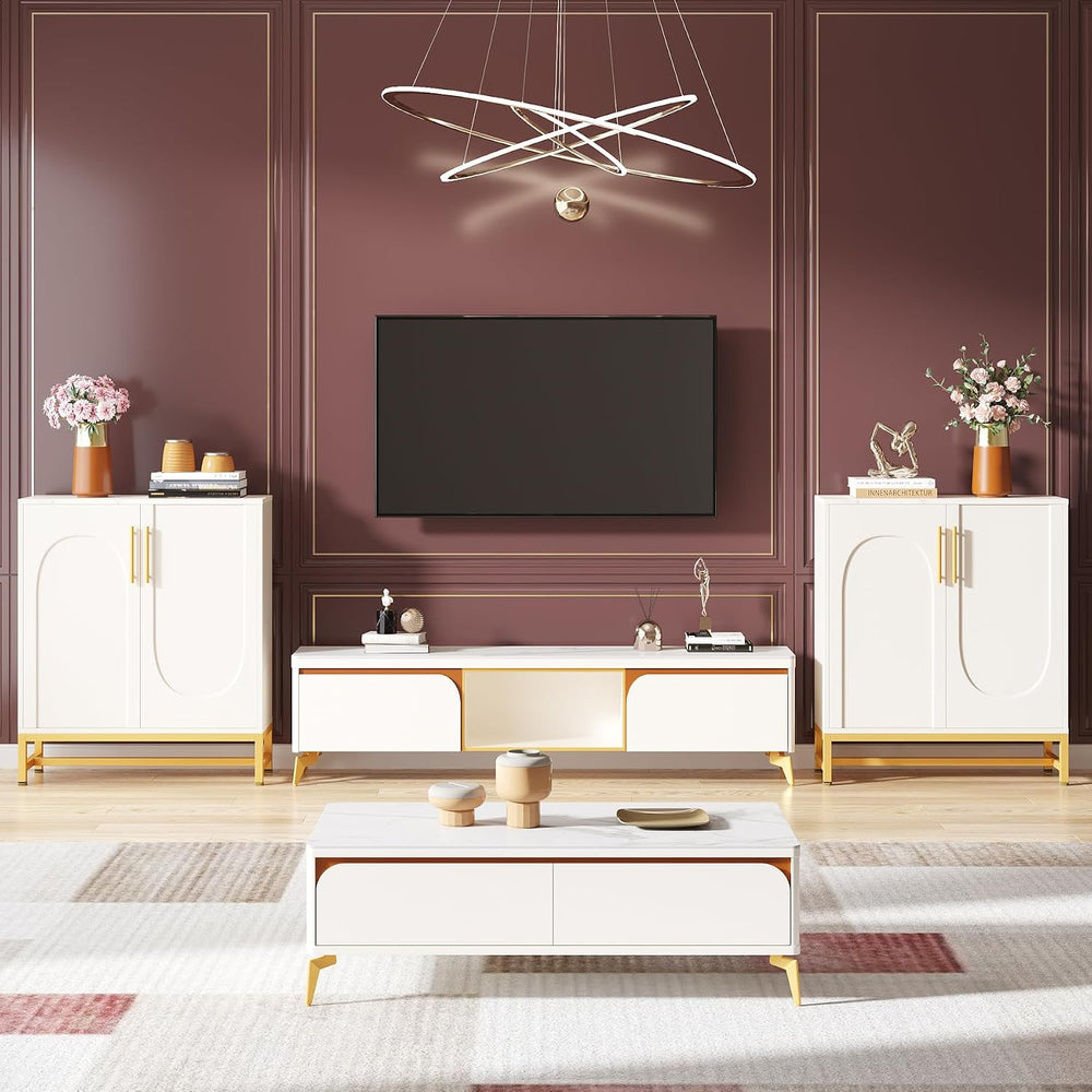 Tribesigns Modern Sideboards, Buffet Cabinet with 4 Doors and Adjustable Shel...