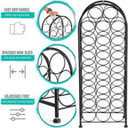 Sorbus Freestanding Wine Rack - Elegant and Unique Bordeaux Chateau Style Floor Wine Stand for 23 Wine Bottle Storage, Champagne, Metal Wine Bottle Holder Stands for Kitchen, Home Bar, Mini Wine Bar
