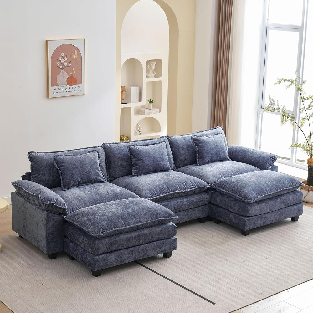 Oprisen 120" Modular Sectional Sofa, Comfy Deep Cloud Couch with Ottoman...