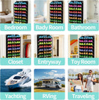 Large Shoe Rack for Door 74 x 24 Inches, Over the Door Shoe Organizer, Heavy-Duty Hanging Shoe Storage for Closet, Extra-Wide 30 Pairs Shoe Holders Fit Family Sneakers Heels Boots - Black
