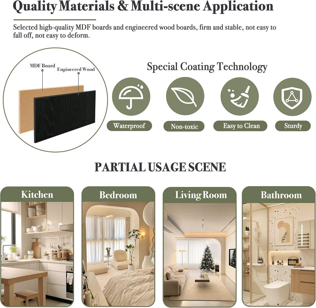 71” Tall Arched Kitchen Pantry Cabinet, Modern Farmhouse Hutch Storage Cabinets with Large Drawer and Glass Doors for Kitchen, Dining Room, Living Room, Black