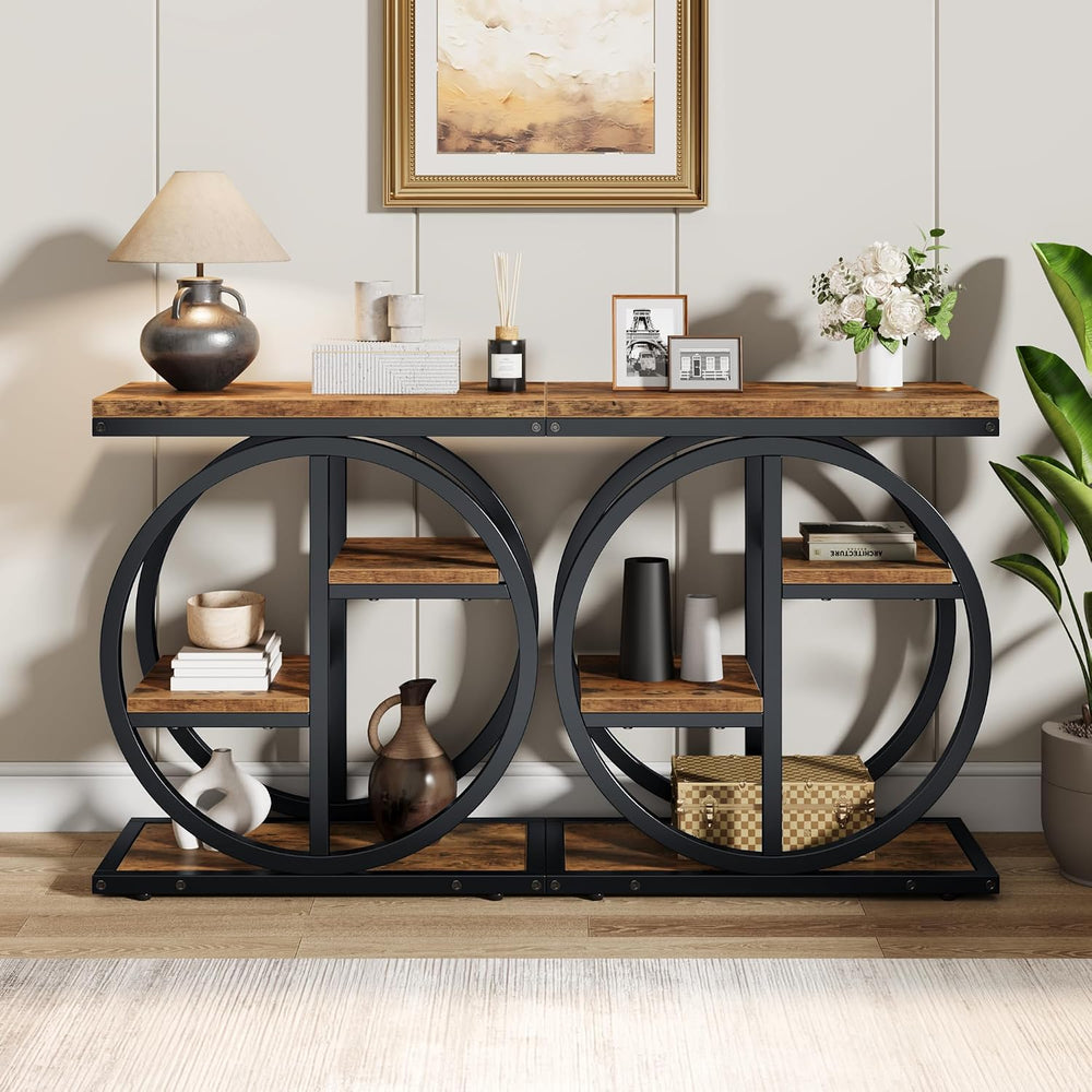 End Tables for Living Room, 4-Tier Narrow Side Table with Storage Space, Wood...