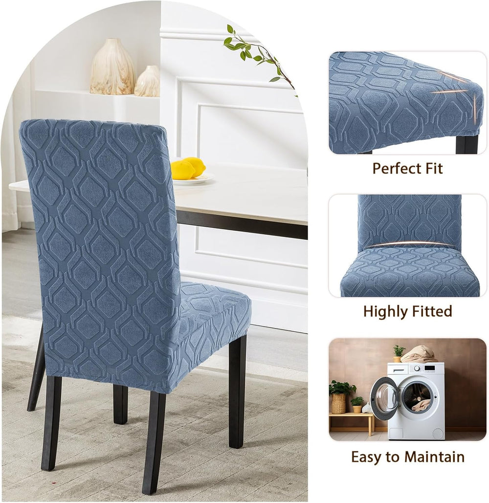 SearchI Dining Room Chair Covers Set of 4, Stretch Jacquard Parsons Chair Sli...