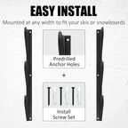 UNITEDPOWER Ski Storage Rack, Wall Mounted Snowboard Organizer Shelf, Wall Display Hanger Holds Up 3 Pairs of Skis and Poles, Garage, Home, Shed
