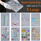 8 Pack Velvet Jewelry Trays X-Large Stackable Jewelry Drawer Organizer 8-Layer Jewellry Tray Set for Earrings, Necklaces, Rings,Bracelets with Removable Divider for Dresser & Vanity