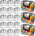 18 Packs Large Toy Storage Bags with Labels, Waterproof Clear Pvc Storage Bags for Toys, Travel Organizer Bags with Zipper Closure for Puzzles, Building Blocks, Kids' Books