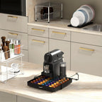 Deco Brothers Crystal Tempered Glass OriginalLine Pod Holder Drawer, 49 Capsule Organizer, Black