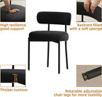 DYHOME Black Boucle Dining Chairs Set of 4, Modern Upholstered Dining Chairs with 4" Thick Cushion and Sturdy Metal Legs for Dining Room, Kitchen