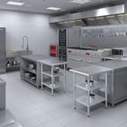AmGood Stainless Steel Work Table with 2 Shelves | NSF | Metal Utility Table (24" Long x 30" Deep)