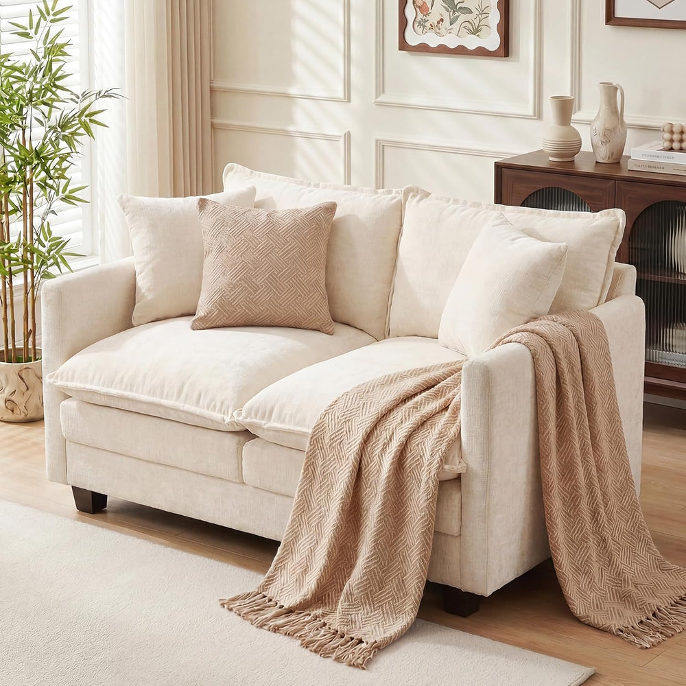 Loveseat Sofa Couch, Small Mini Compact 50" Love Seat 27" Deep Clou...