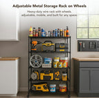 5 Tier Wire Shelving Unit Storage Rack, Metal Heavy Duty Utility Organizers, Organization Units for Products Plant Pantry, Garage, Laundry Racks Durable Shelf Stand,14"W x 30"L x 60"H, Black