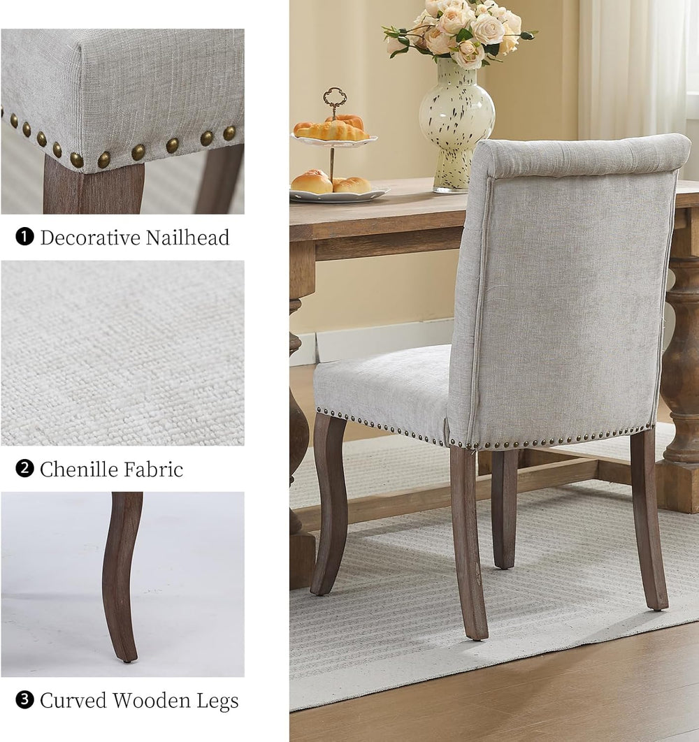 Modern Dining Chairs Set of 6, Upholstered Accent Parsons Dinning Chairs with...