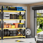 5000LBS Heavy Duty Garage Shelving 59" W Garage Storage Shelves 4-Tier Metal Adjustable Shelf Unit Storage Rack for Basement Supermarket Warehouse 59" W x 24" D x 78" H Yellow