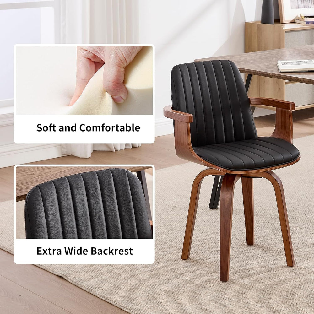 VipDesk Dining Chairs Set of 2 - Mid Century Modern Swivel Kitchen Chairs for...