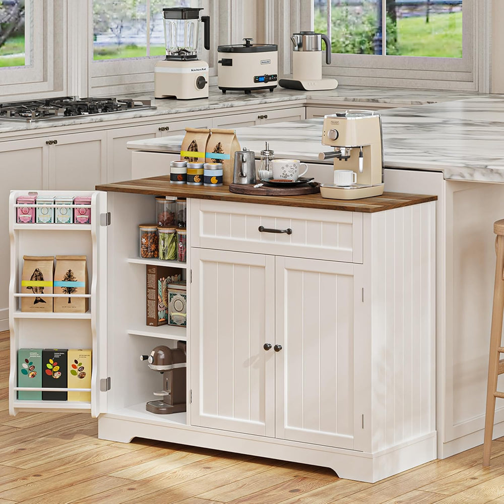 Kitchen Coffee Bar Cabinet with Storage, Sideboard Buffet with Drawers, Shelv...