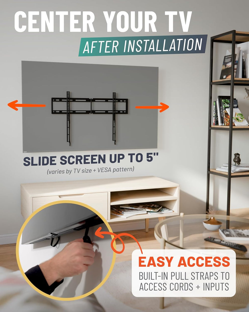 ECHOGEAR Fixed TV Wall Mount for 32"-90" TVs up to 150lbs, 1.18&quo...