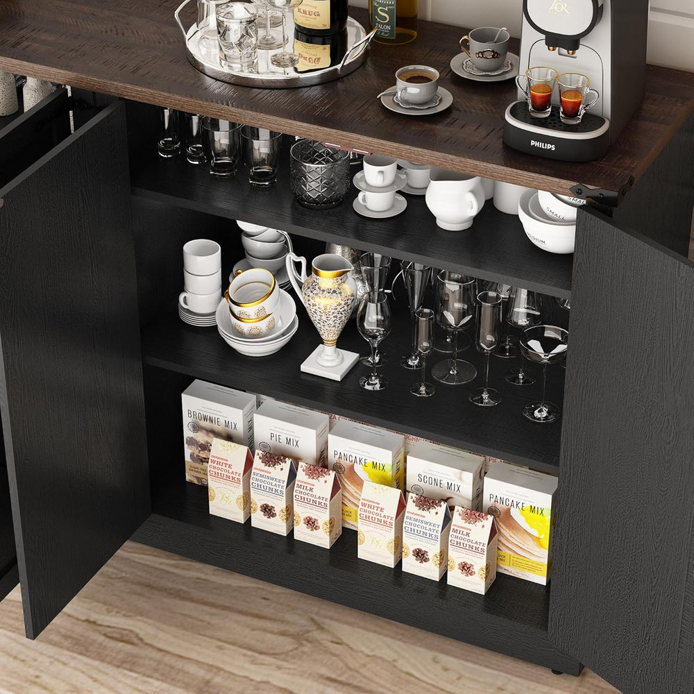 Sideboard Buffet Cabinet with Storage - 65 Inch Farmhouse Kitchen Pantries Si...