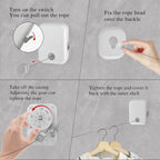 JOOM Retractable Clothesline Heavy Duty Clothes Drying Laundry Line Wall Mounted Easy Hanging Clothes Drying Laundry Line Retracting Hanging Lock to Prevent Sagging (Flat,White)