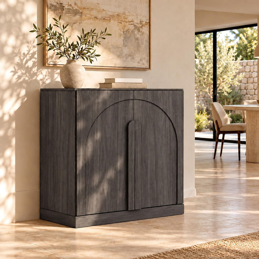 BELLEZE Bijou Bookcase with Wood Door - Ebony