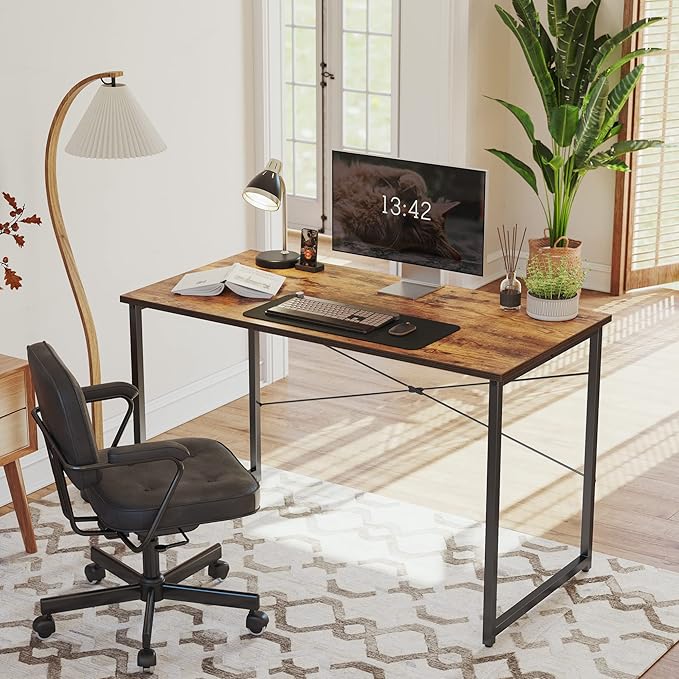 Cubiker Computer Desk, 32 inch Small Home Office Desk for Small Spaces, Modern Simple Style for Home, Office, Deep Brown