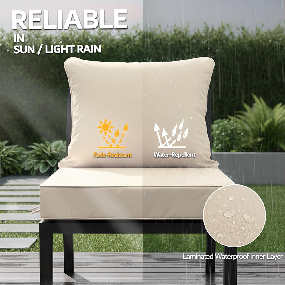 22x22 Inch Patio Chair Cushions Set of 2, Outdoor Furniture Cushions - Remova...